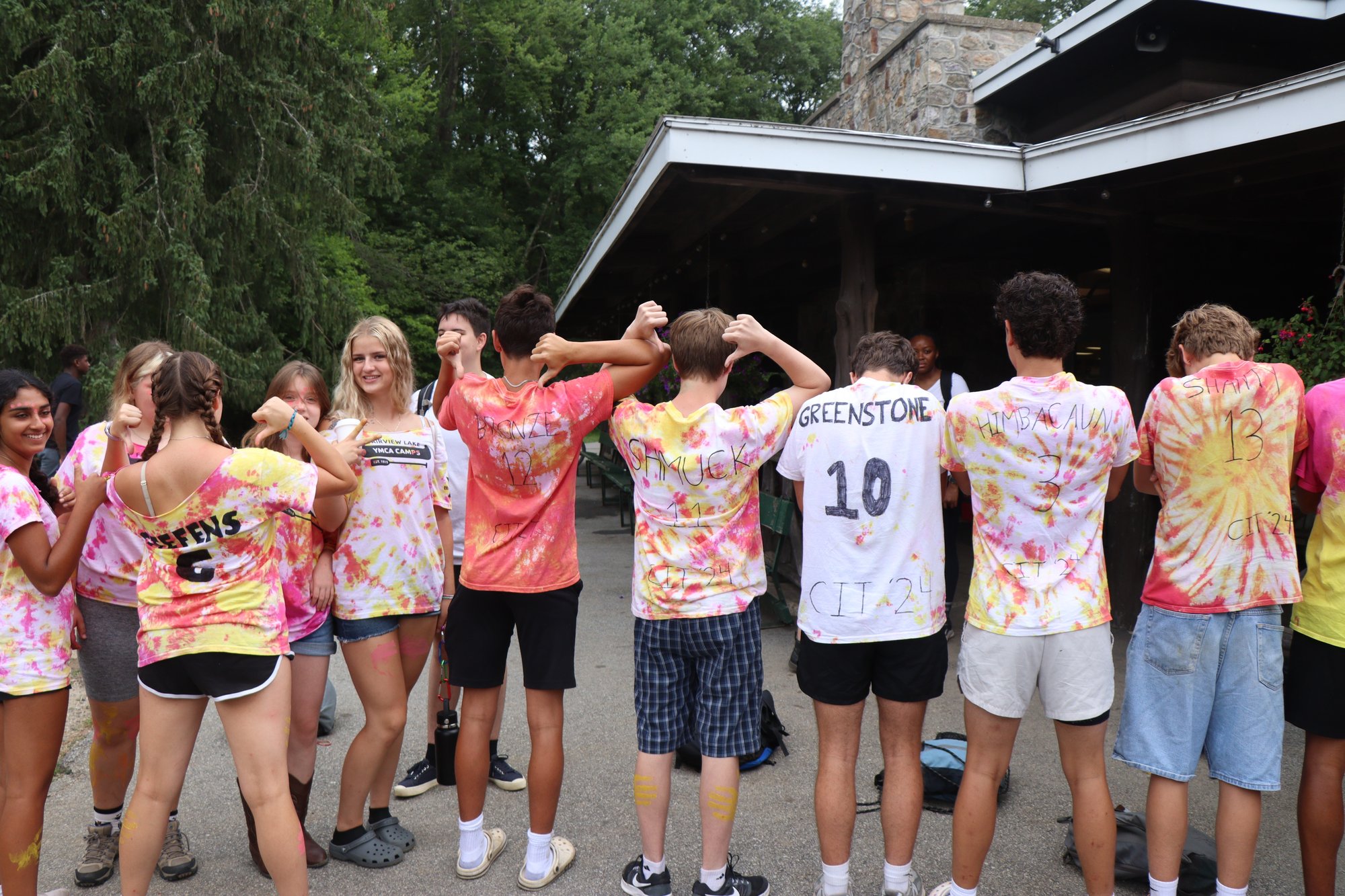 Back of the CITs showin off their new tie-dyed shirts
